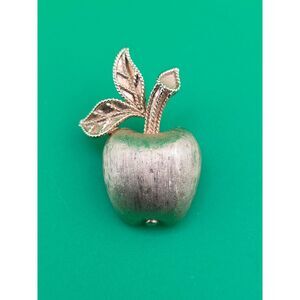 Vintage Apple Pin Brooch AVON Tiny 1.25 in. Gold Tone Fruit Scatter Gift